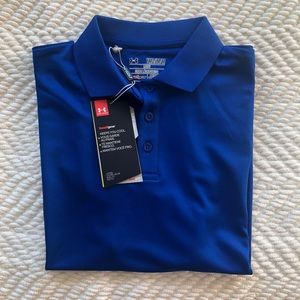 Boys Blue Under Armour Performance Heat Gear Polo